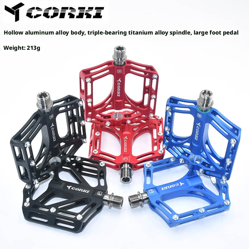 Pedal Platform Flat - CORKI Mountain Bike Pedals Hollow Alloy