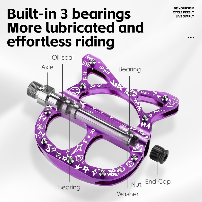 WEST BIKING 3 Bearing MTB Road - Pedal Platform Flat ulasan dan harga